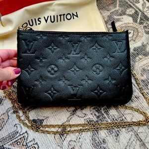 SOLD Louis Vuitton Double Zip Pochette Monogram Empreinte Leather